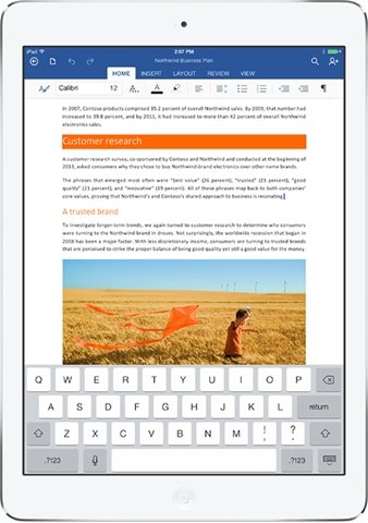 Microsoft представила Office для iPad