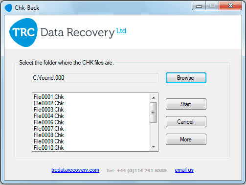 восстановление файлов в программе chk-back
