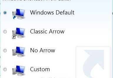 Изменение и удаление стрелок с ярлыков Windows 7