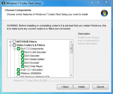 Установка Windows 7 Codecs Package