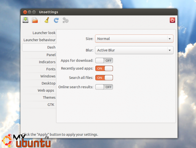 Вышел Unsettings 0.08 — теперь с поддержкой Ubuntu 12.10